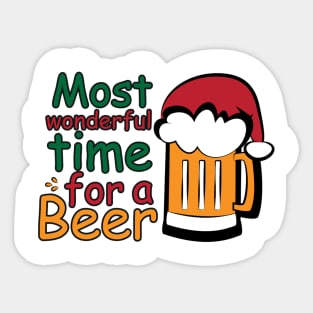 It's The Most Wonderful Time Santa Claus Beer T-shirt, Funny Christmas Gift Top Sticker